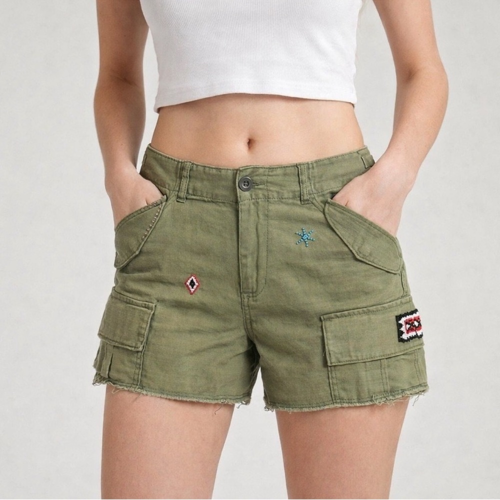 Vintage Ralph Lauren Tribal Shorts Beaded Cotton Cargo